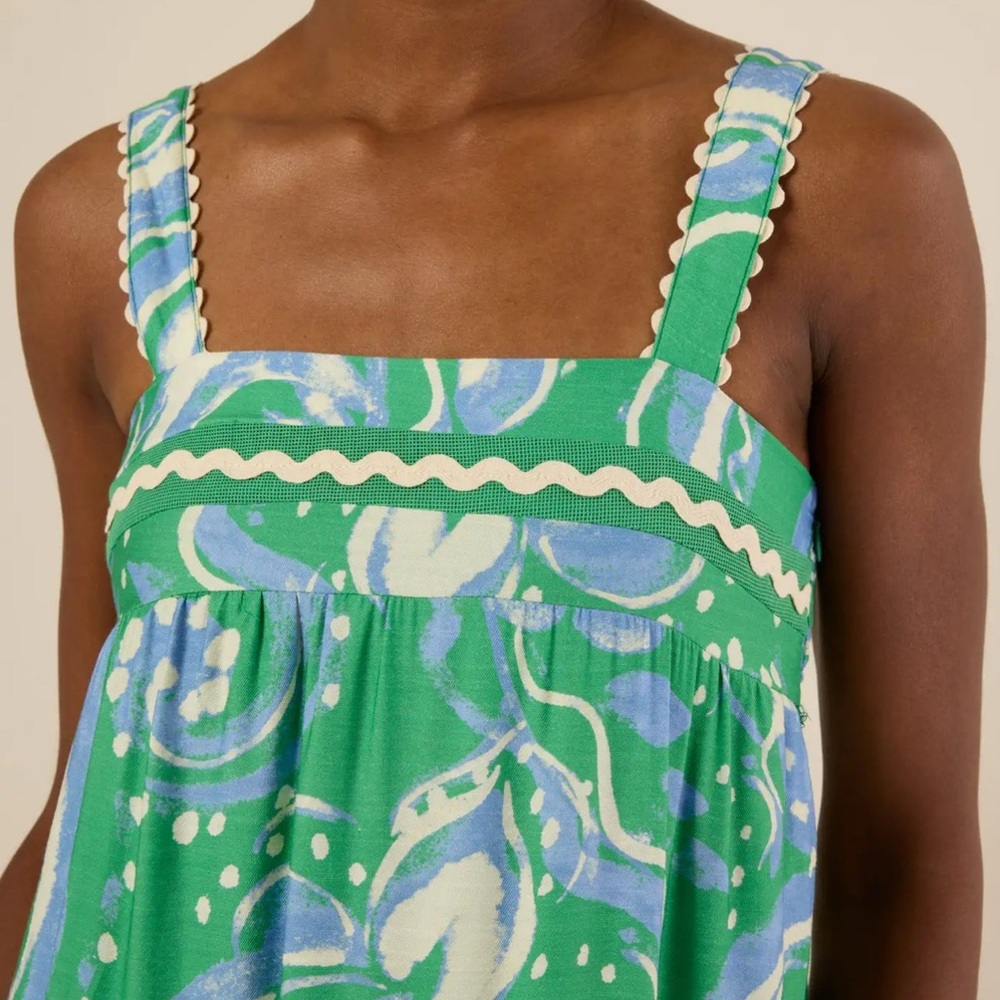 AVARA Green and Blue Patterned Maxi Dress NWT - Picture 4 of 9